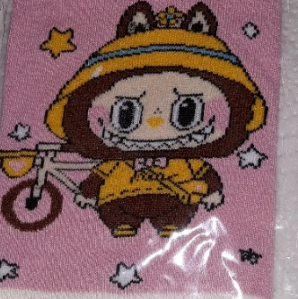 LABUBU Character Socks Biker Pink Brown NEW in pkg 1 pr size 5-10 Adult NWT